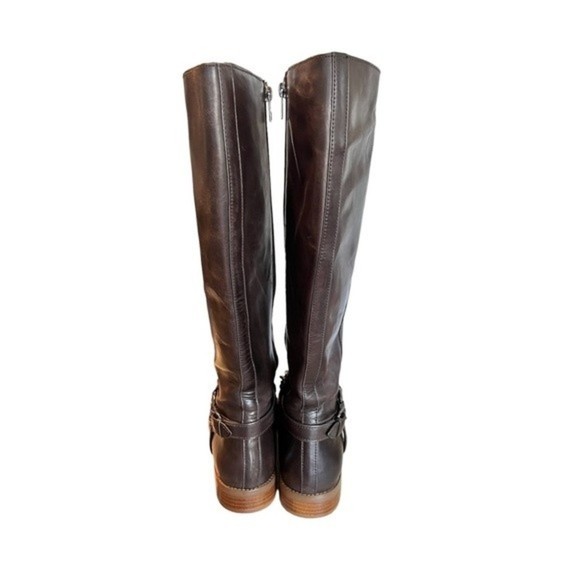Coach Mabel Leather Western Chain Riding Boots in color Dark Smoke Size 9 A00229 - Picture 6 of 9